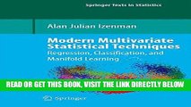 [Free Read] Modern Multivariate Statistical Techniques: Regression, Classification, and Manifold