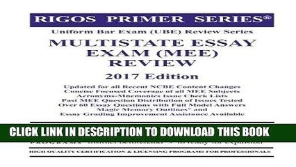 Read Now Rigos Primer Series Uniform Bar Exam (UBE) Review Multistate Essay Exam (MEE): 2017