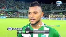 Miguel Borja habló de su gran noche y sus tres goles en el 3-1 de Nacional ante Coritiba · Copa Suramericana 2016 (cuartos de final, vuelta)
