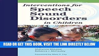 [Free Read] Interventions for Speech Sound Disorders in Children Free Online