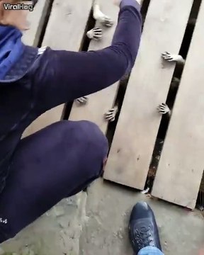 Nourrir des zombies à travers le plancher... Ahaha