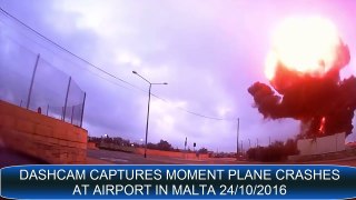 WARNING MOMENT PLANE CRASHES AT AIRPORT IN MALTA luqa crash Malte
