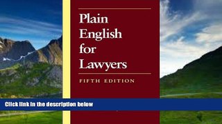 Books to Read  Plain English for Lawyers (text only) 5th (Fifth) edition by R. C. Wydick  Best