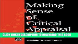 Best Seller Making Sense of Critical Appraisal (Hodder Arnold Publication) Free Download