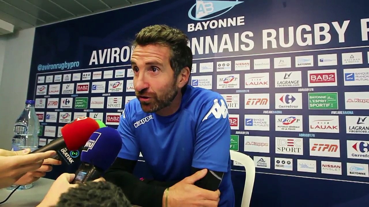 L'entraîneur de l'Aviron Bayonnais Vincent Etcheto évoque le match face au Racing
