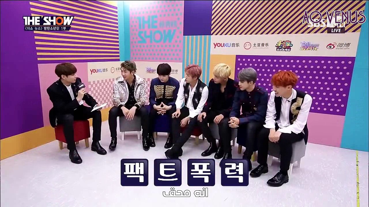 [ARABIC SUB] 161025 The Show News BTS part 1