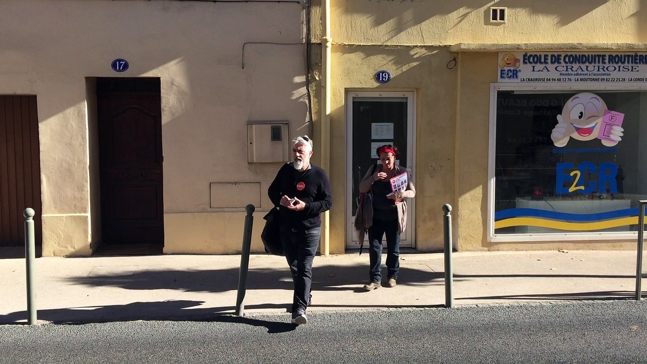 Action TPE de la Cfdt du Var à La Crau et à La Farlède le 27 octobre 2016