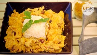 Pollo al curry con arroz | Receta fácil