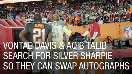 Vontae Davis and Aqib Talib Search for Silver Sharpie So They Can Swap Autographs