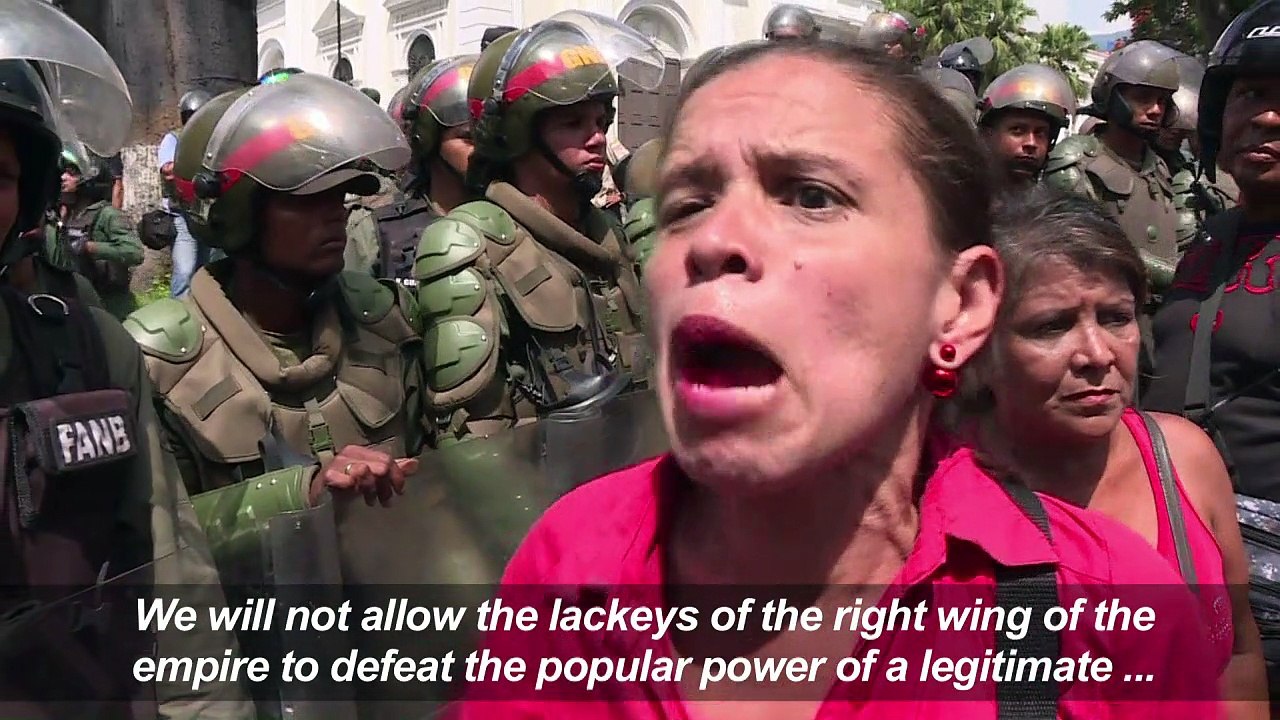 Venezuelan pro-government supporters clash with police