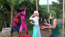 COLLOR BALL Spiderman vs Joker vs Frozen Elsa water balloons Baby kids Fun Superhero
