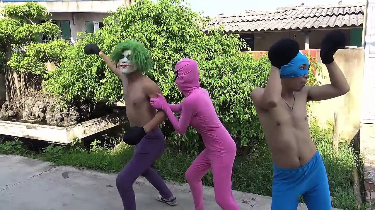 Spiderman vs Joker Boxing Dance Frozen elsa vs Pinks SpiderGirl Pranks Fun superheroes