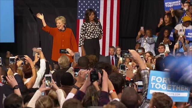 Hillary Clinton, Michelle Obama hit campaign trail together for the first time