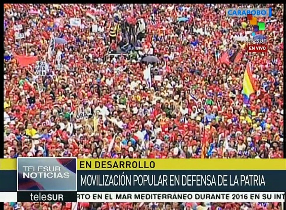 Venezolanos marchan en apoyo al gobierno legítimo de Nicolás Maduro