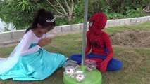 HORROR SPIDERS eating Frozen Elsa vs Spiderman Baby Pink SpiderGirl Joker Family Fun Superhero--Ocpf9uM