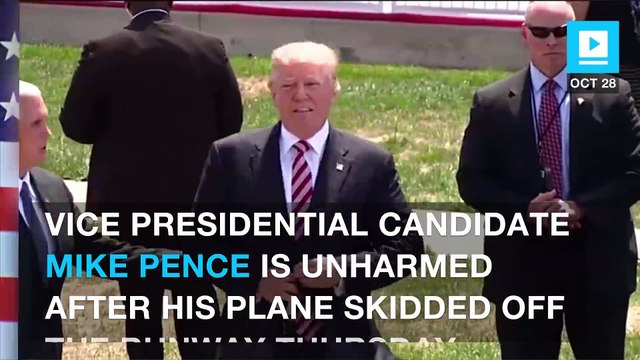 VP candidate Mike Pence's plane skids off runway at LaGuardia Airport