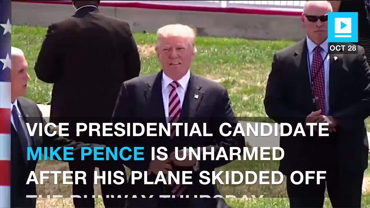 VP candidate Mike Pence's plane skids off runway at LaGuardia Airport