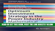 [Free Read] Optimum Investment Strategy in the Power Industry: Mathematical Models (SpringerBriefs