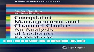 Ebook Complaint Management and Channel Choice: An Analysis of Customer Perceptions (SpringerBriefs