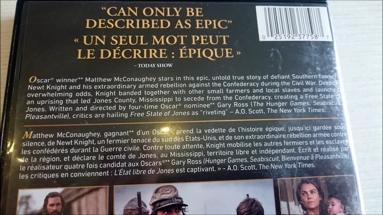 Critique DVD Free state of Jones (L'état libre de Jones)