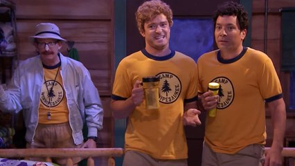 Justin Timberlake and Jimmy Fallon sing 'Ironic' at summer camp