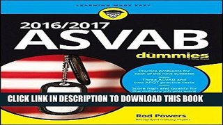 Ebook 2016 / 2017 ASVAB For Dummies Free Download
