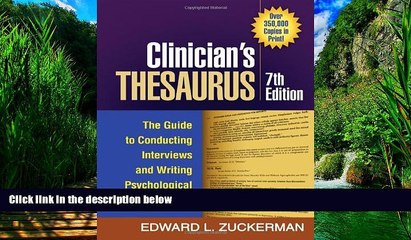 Books to Read  Clinician s Thesaurus, 7th Edition: The Guide to Conducting Interviews and Writing