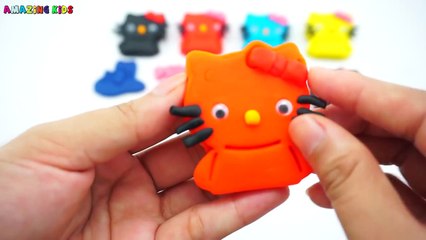 Play and Learn Colors with Play Doh Hello Kitty and Baby Molds Fun Creative for Kids - khvjasgkGF