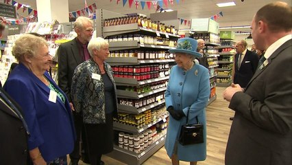 Queen visits Waitrose in Prince Charles's village Poundbury