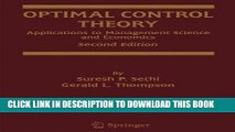 Ebook Optimal Control Theory: Applications to Management Science and Economics Free Read
