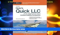 Big Deals  Nolo s Quick LLC: All You Need to Know About Limited Liability Companies (Quick