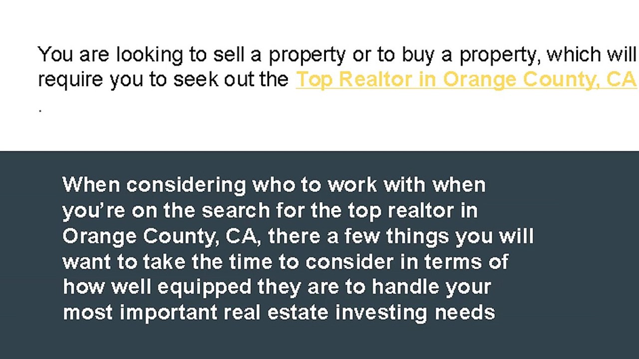 About :  Top Realtor In Orange county CA