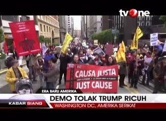 Demo Tolak Donald Trump Ricuh