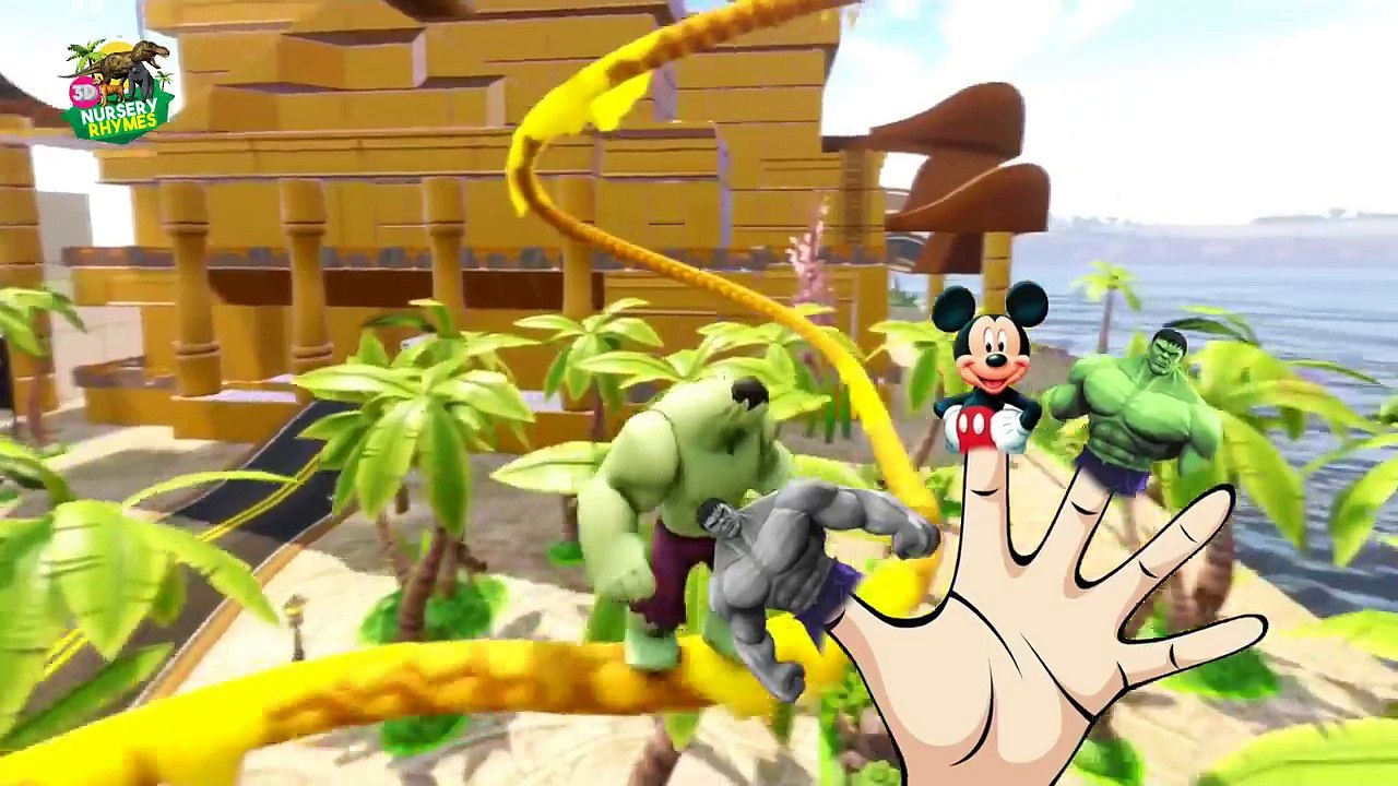 Hulk Brothers Finger Family Song | Grey Hulk Vs Spiderman Racing Finger Family | Funny Mickey Mouse