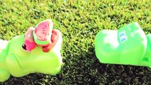 Play Doh Hungry Hungry Hippo Eats Cars Micro Drifters Prank PlayDough Food with Gator DisneyCarToys