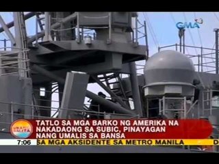 Tatlo sa mga barko ng Amerika na nakadaong sa Subic, pinayagan nang umalis sa bansa