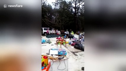 Property destroyed by tornado in Georgia, USA