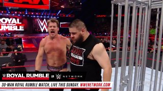 Kevin Owens is released from the shark cage Raw, Jan. 23, 2017