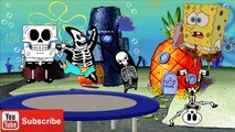 skeleton spongebob Jumping on the bed | five Little Monkeys Jumping on the bed nursery rhymes