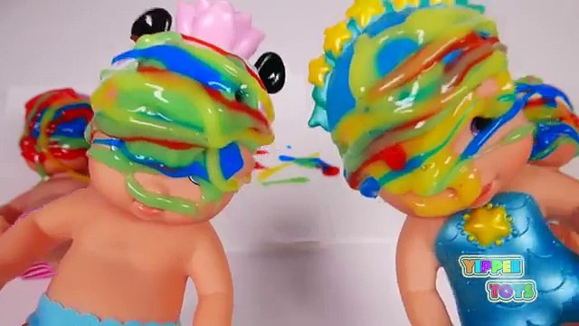 Baby Doll and Paw Patrol Bath Paint!! Learn Colors with Bath Paint and Water Babies