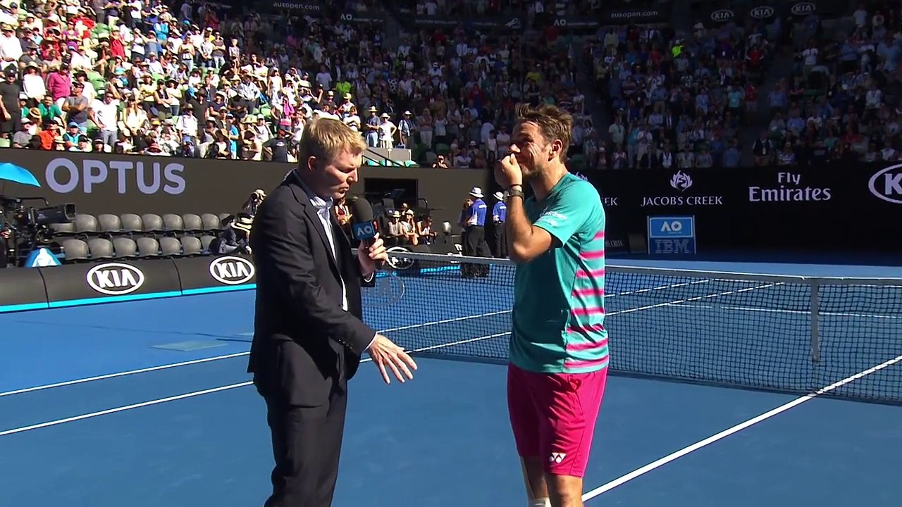 Stan Wawrinka on court interview (QF) - Australian Open 2017