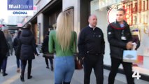 Girl walks topless on one of London's busiest high streets