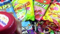LEARN COLORS with A lot of Candy New Starburst Mentos Sour Punch Mike and Ike