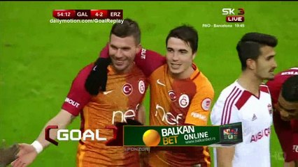 Lukas Podolski fourth Goal HD - Galatasaray 5 - 2 Erzincanspor - 24.01.2017