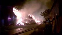 Vosges - Vidéo : incendie d'un bâtiment agricole à...
