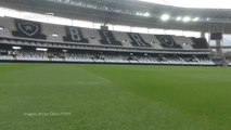 Tá pronto! Botafogo mostra cadeiras do Nilton Santos pintadas de preto e branco
