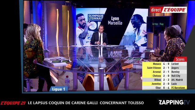 Le lapsus coquin de la journaliste sportive Carine Galli sur le joueur lyonnais Corentin Tolisso (vidéo)