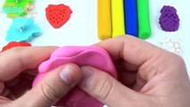 Learn Colors Play Doh Clay Fruits Strawberry Molds Fun and Creative for Kids