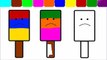 Learn colors for Children and color Sad Popsicles coloring page