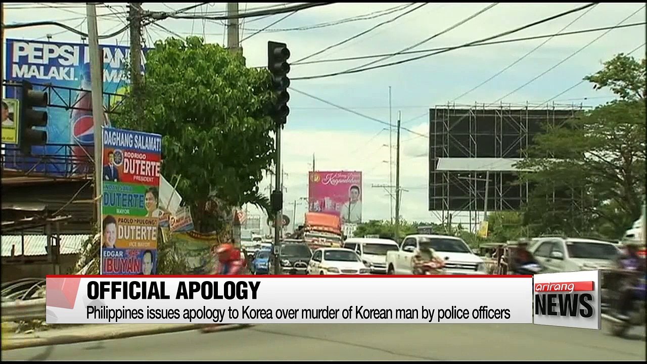 Philippines issues apology to Korea over murder of Korean man by police officers